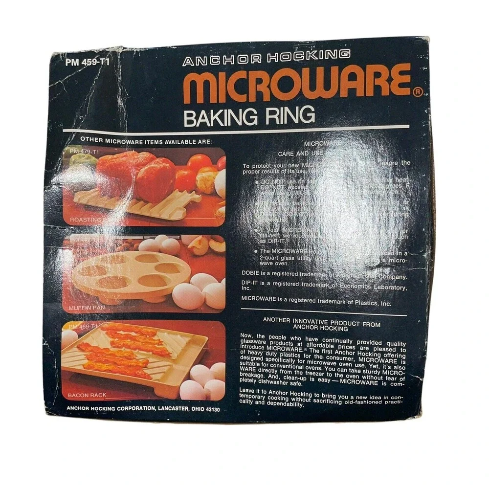 Vintage Anchor Hocking Microware Baking‎ Ring 2.5 Qt PM 459-T1 Retro Kitchen